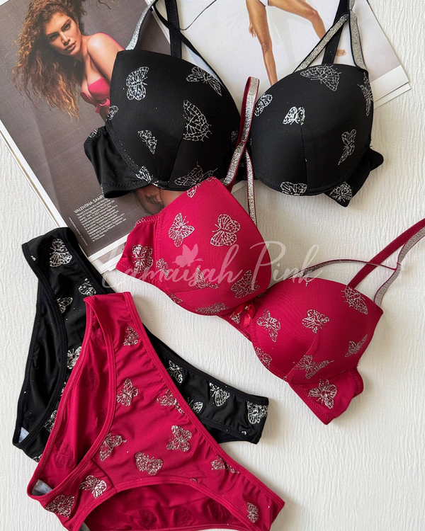 Shimmer Butterfly Bra Set