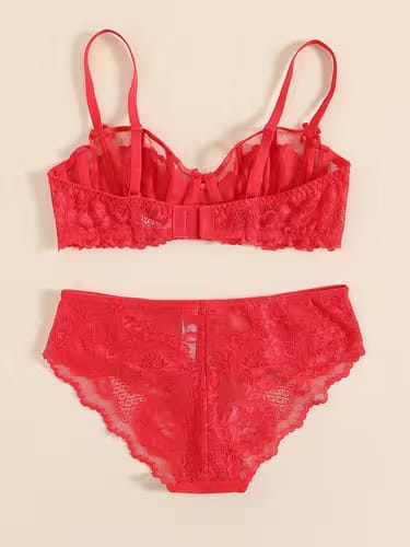 Premium Floral Mesh Lingerie Set | Embroidered Comfort &amp; Elegance by Knight Wears