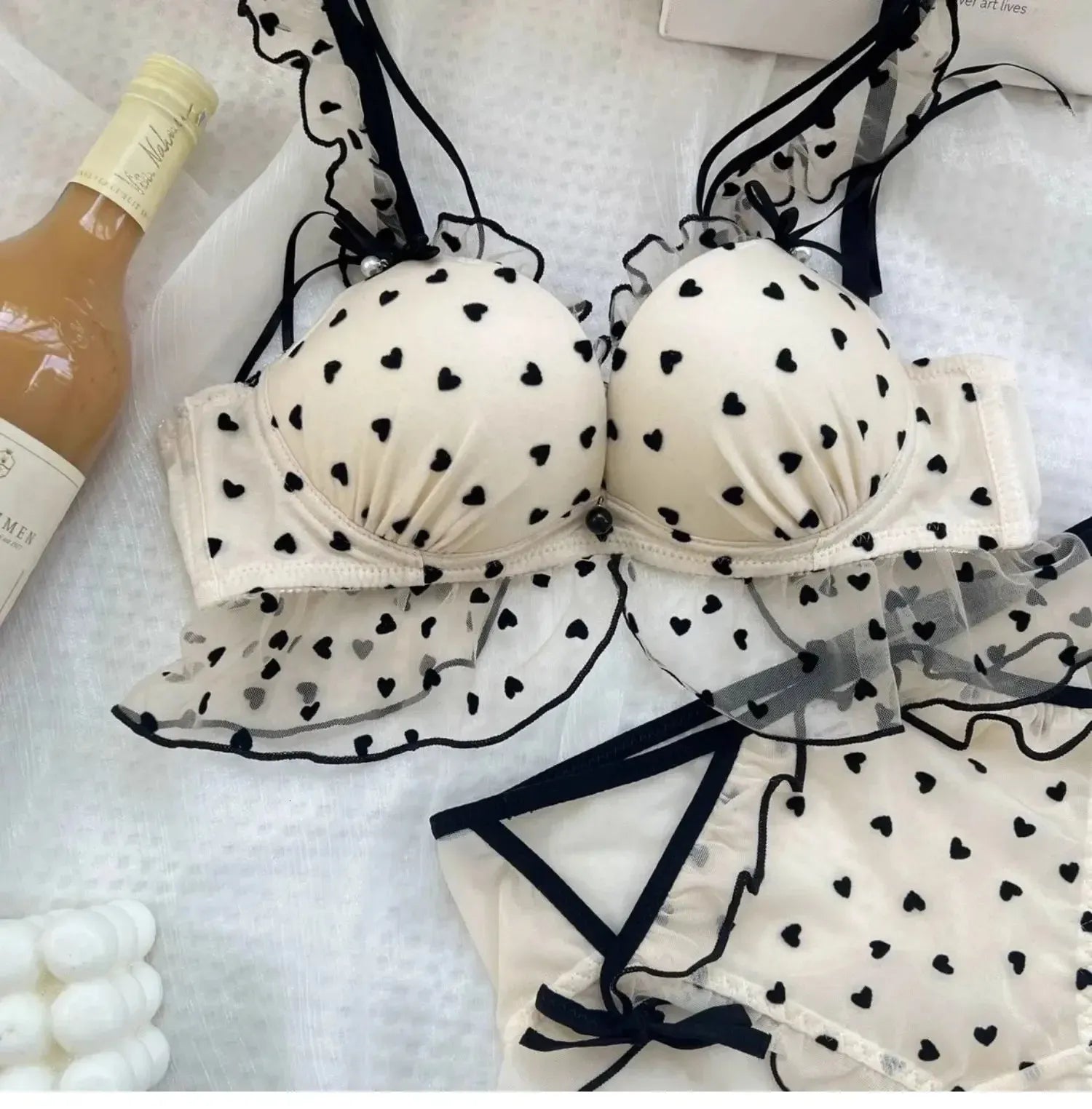 STYLISH FLORAL HEART EMBROIDED PUSHUP BRA